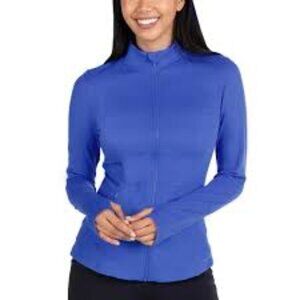 SPYDER WOMEN'S STRETCH LONG SLEEVE ZIP UP YOGA JACKET BLUE SIZE XL BRAND NEW